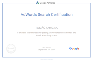 Google AdWords Search Certifikát