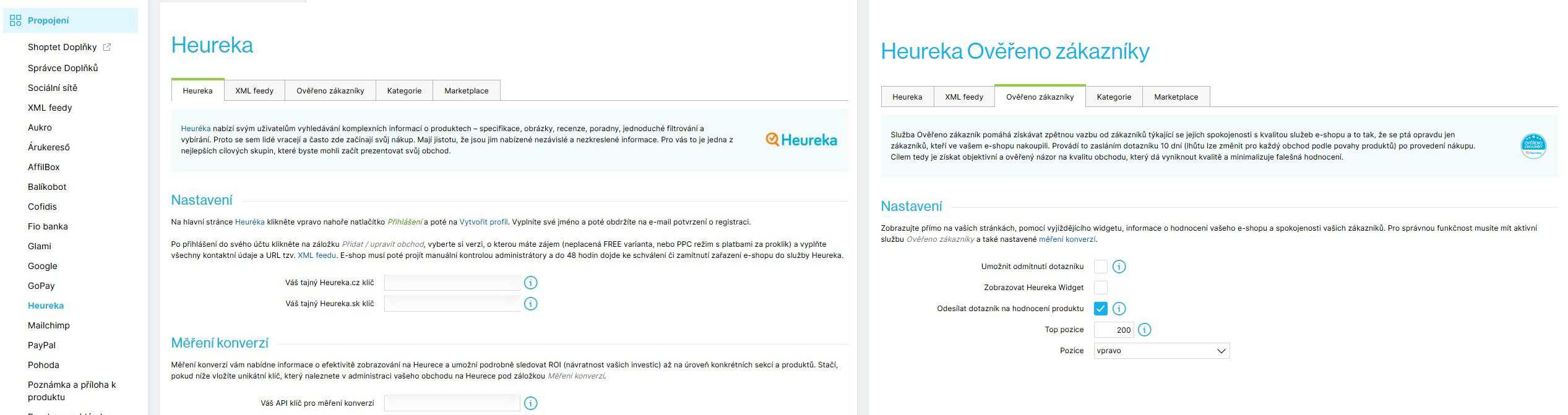 Ukázka nastavení Heuréky pro ověřeno zákzaníky - cenzurované klíče