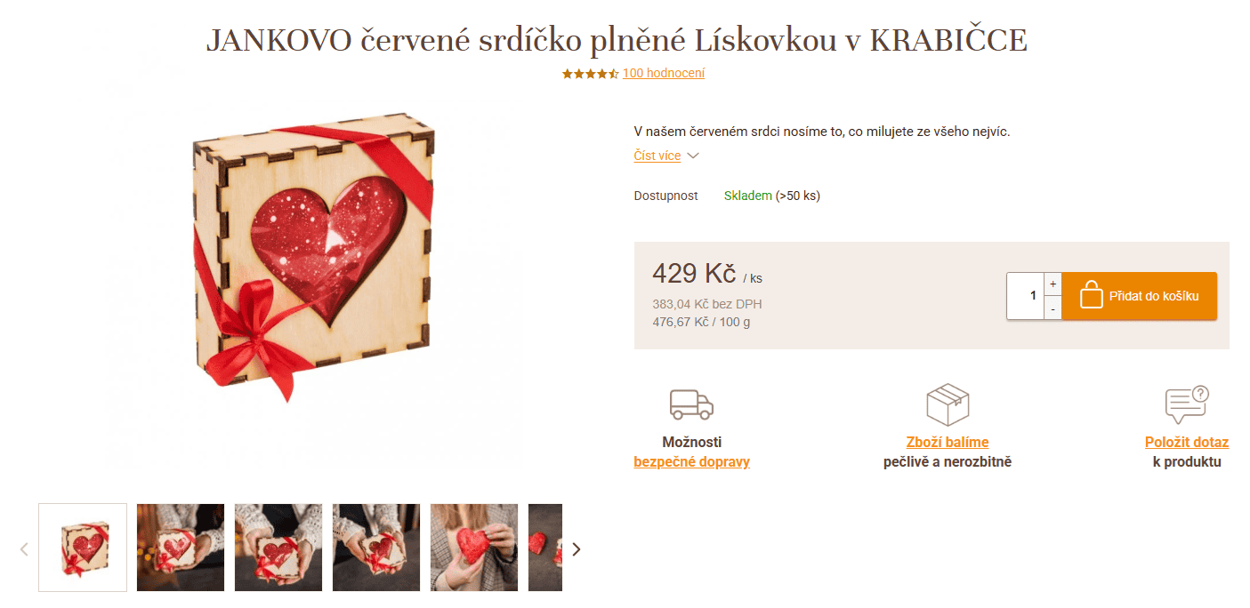 Ukázka Lifestylových produktových fotek klienta Čokoládovna JANEK