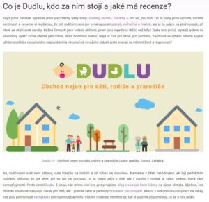 Jak napsat stránku O nás - Dudlu.cz