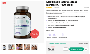 Ukázka detailu produktu Milk Thistle (ostropestřec mariánský) – 100 kapslí (Klient :Protein a Co)