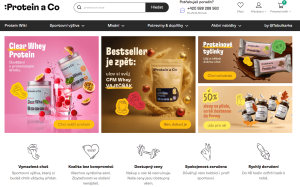 Ukázka grafické tonality, rozložení bannerů a USP (Klient: :Protein a CO | UX: Lukáš Dubina)