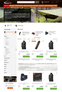 Ukázka UX úpravy kategorie na spacáky (Klient: Bushcraftshop)